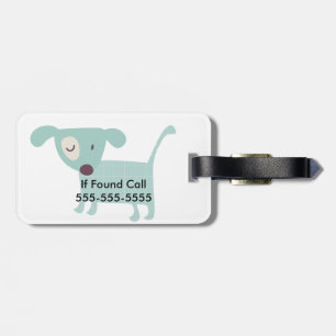 Étiquette À Bagage Chiots, étoiles et fleurs