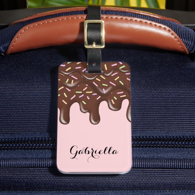 Étiquette À Bagage Chocolat à la crème glacée mignon Personnalisé (Insitu Rectoal 2)