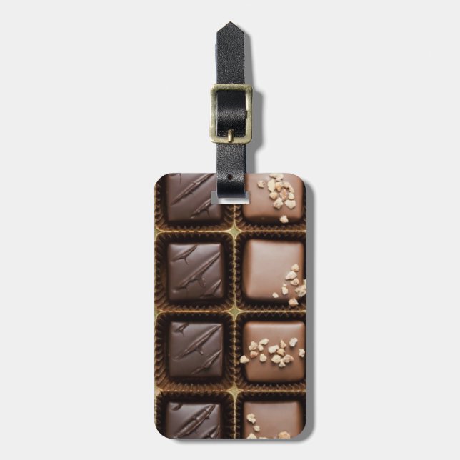 Étiquette À Bagage Chocolat de luxe fait main dans une boîte (Devant Vertical)