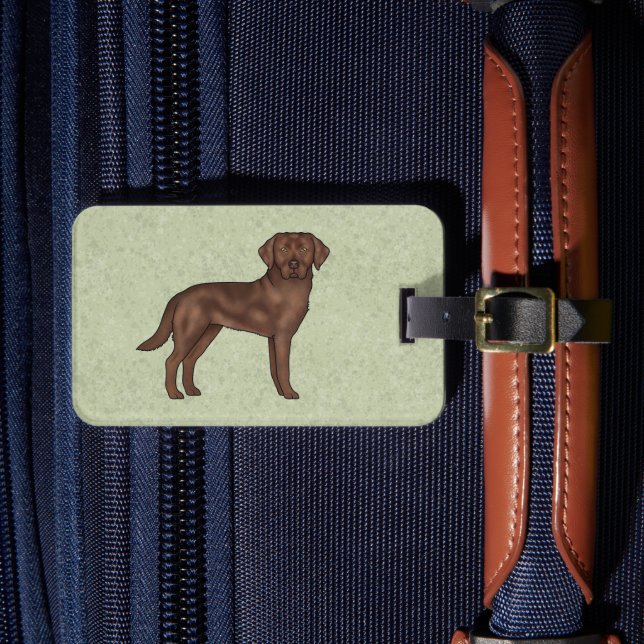 Étiquette À Bagage Chocolat Labrador Retriever Cute Cartoon Lab Chien (Insitu Rectoal 4)