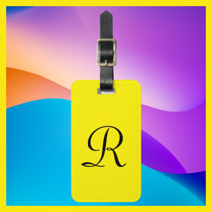 Étiquette À Bagage CHOISISSEZ VOTRE COULEUR Sac à monogramme Jaune Ba