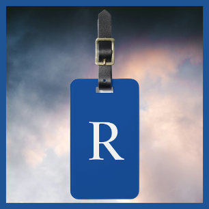 Étiquette À Bagage CHOISISSEZ VOTRE Sac Monogramme couleur ou bleu fo