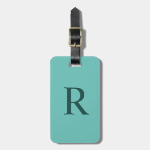 Étiquette À Bagage CHOISISSEZ VOTRE Sac Monogramme Turquoise Foncé Et