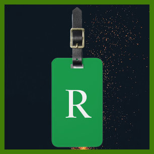 Étiquette À Bagage CHOISISSEZ VOTRE Sac Monogramme vert ou COULEUR