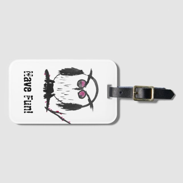 Étiquette À Bagage Chouette chinoise (Devant Horizontal)