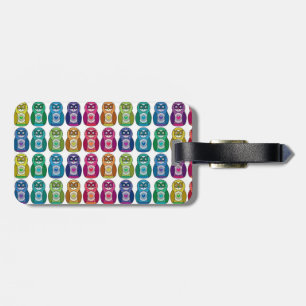 Étiquette À Bagage Chouette de Matryoshka à l'arc-en-ciel
