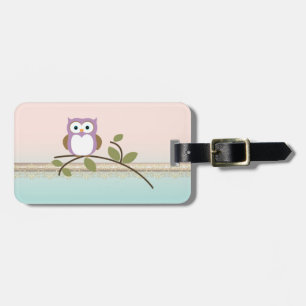 Étiquette À Bagage Chouette Mignonne Féminine Adorable, Personnalisée