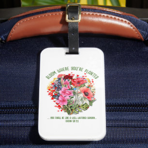 Étiquette À Bagage Christian BLOOM OÙ VOUS ÊTES PLANTÉ Floral