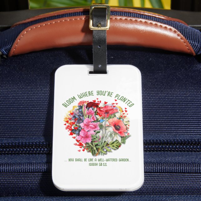 Étiquette À Bagage Christian BLOOM OÙ VOUS ÊTES PLANTÉ Floral (Insitu Rectoal 2)