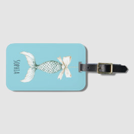 Étiquette À Bagage Christmas Mermaid Cream Bow