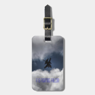 Étiquette À Bagage Ciel et nuages de combat de jet du faucon F-16