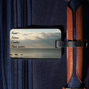 Étiquette À Bagage Ciel matinal au-dessus de la plage en Grèce Paysag