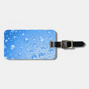 Étiquette À Bagage Ciel métallique Bleu Pluie gouttes
