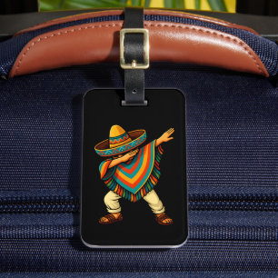 Étiquette À Bagage Cinco de Mayo Dabbing Mexicain Poncho