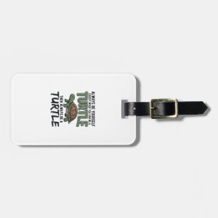 Étiquette À Bagage Citation de Tortue Drôle Design Vectoriel Vintage_
