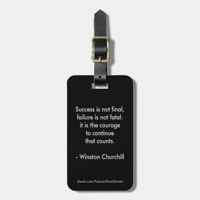 Étiquette À Bagage Citation de Winston Churchill ; succès (Devant Vertical)
