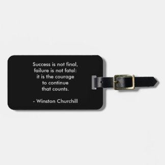 Étiquette À Bagage Citation de Winston Churchill ; Succès