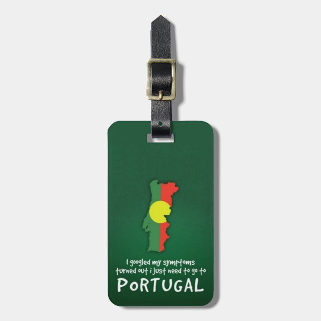 Étiquette À Bagage Citation Drôle J'Ai Googlé Mes Symptômes Portugal (Devant Vertical)