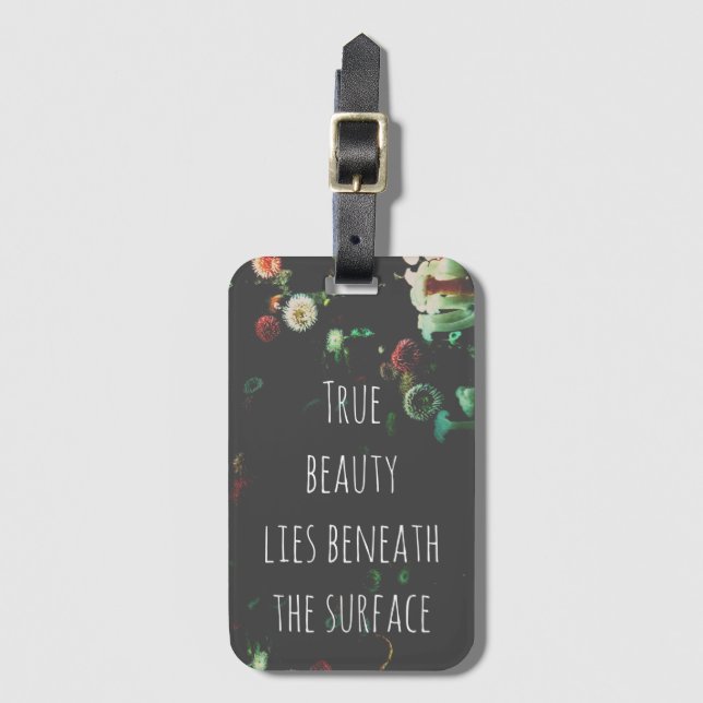 Étiquette À Bagage Citation inspirée de récif coralien (Devant Vertical)