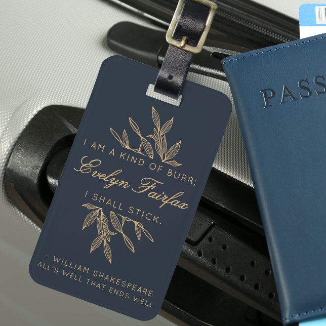 Étiquette À Bagage Citation sur mesure Elegant Botanique Moderne Witt (Créateur téléchargé)