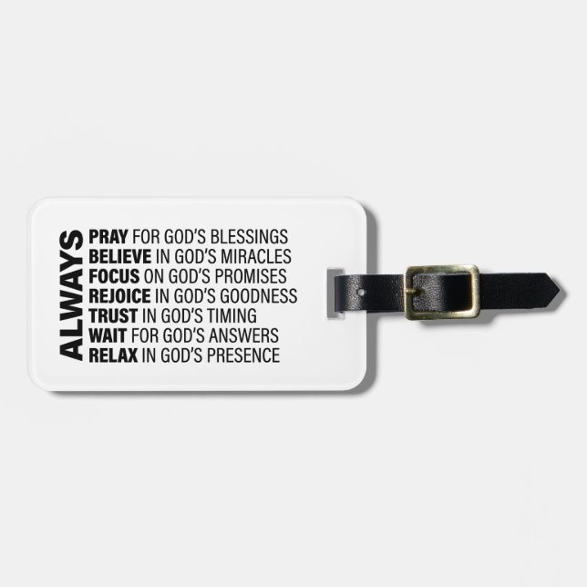Étiquette À Bagage Citations chrétiennes toujours esthétiques Dieu Ar (Devant horizontal)