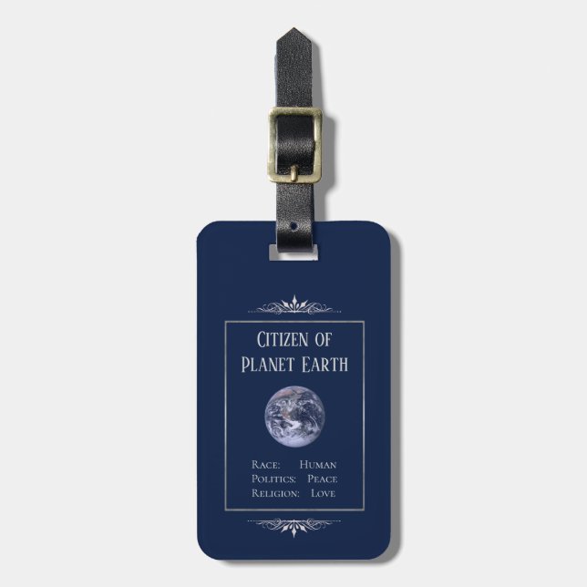 Étiquette À Bagage Citoyen de la planète Terre (Devant Vertical)