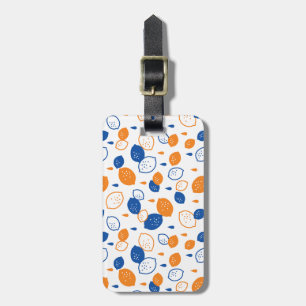 Étiquette À Bagage Citron bleu et orange Motif Jouer sur le thème des