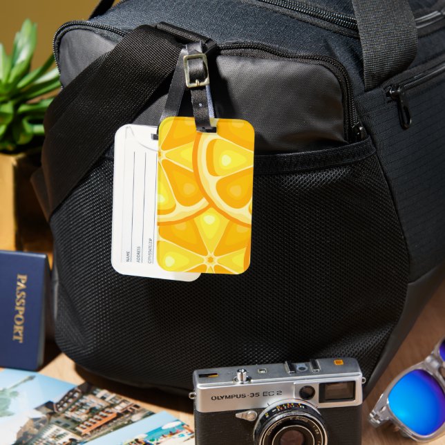 Étiquette À Bagage Citrus TROPICAL SUMMER FRUIT Orange citrons tranch (Recto & Verso)