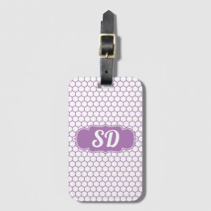 Étiquette À Bagage Clair violet Honeycomb Hexagon Motif Personnalisé