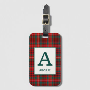 Étiquette À Bagage Clan Ainslie Tartan Monogrammé