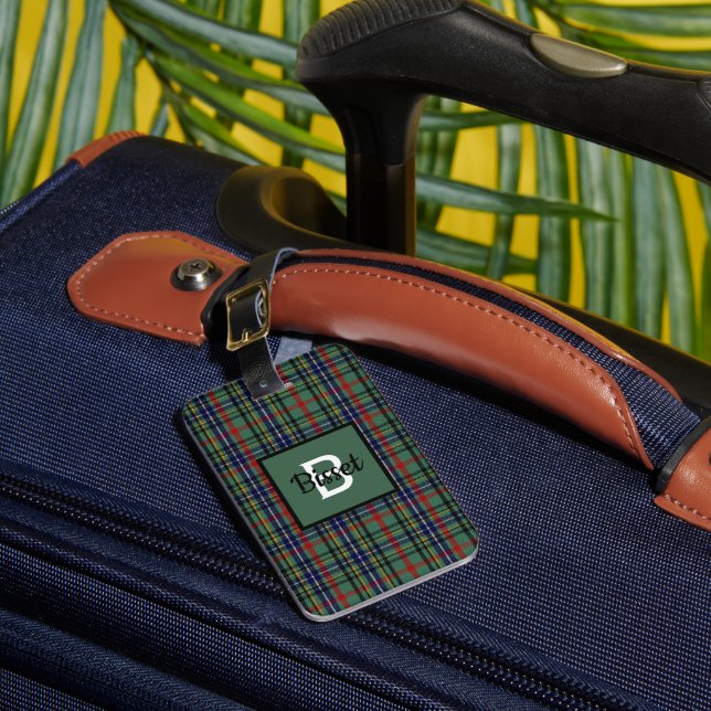 Étiquette À Bagage Clan Bisset Plaid Monogrammé (Insitu Rectoal 1)