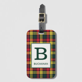 Étiquette À Bagage Clan Buchanan Tartan Monogrammé