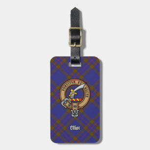 Étiquette À Bagage Clan Elliot Crest sur Tartan moderne