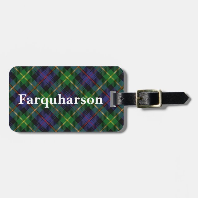Étiquette À Bagage Clan Farquharson Tartan, ancien écossais (Devant horizontal)
