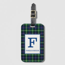 Étiquette À Bagage Clan Farquharson Tartan Monogrammé