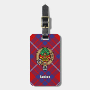 Étiquette À Bagage Clan Hamilton Crest sur Red Tartan
