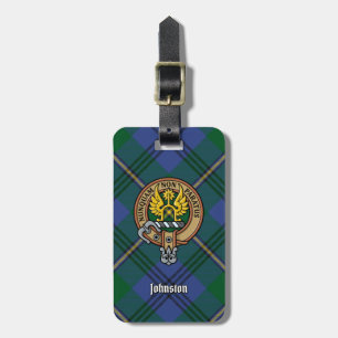 Étiquette À Bagage Clan Johnston Crest sur Tartan