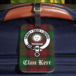 Étiquette À Bagage Clan Kerr Tartan et Insigne de crête