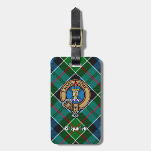 Étiquette À Bagage Clan Kirkpatrick Crest sur Tartan