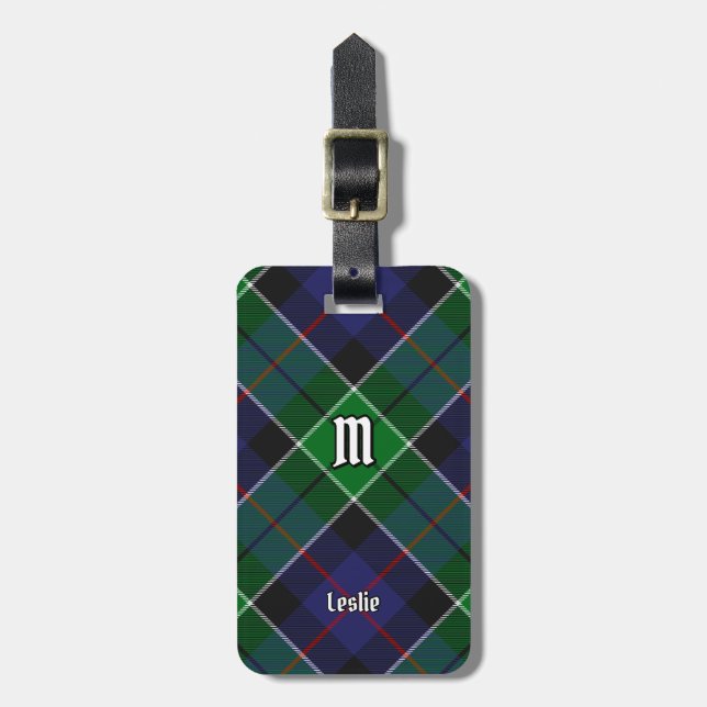 Étiquette À Bagage Clan Leslie Chasse Tartan (Devant Vertical)