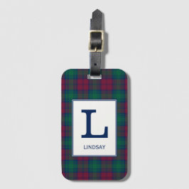 Étiquette À Bagage Clan Lindsay Tartan Monogrammed