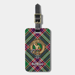Étiquette À Bagage Clan MacFarlane Crest sur Tartan de chasse moderne