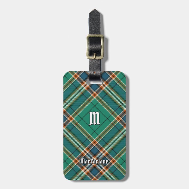 Étiquette À Bagage Clan MacFarlane Tartan de chasse antique (Devant Vertical)