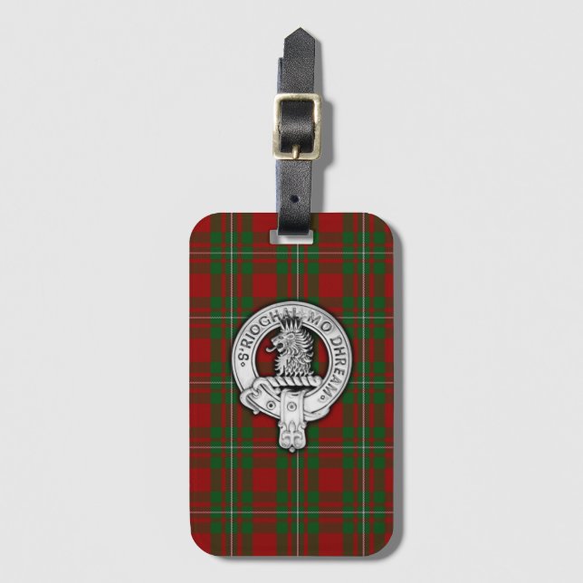 Étiquette À Bagage Clan MacGregor Crest & Tartan (Devant Vertical)