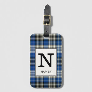 Étiquette À Bagage Clan Napier Tartan Monogrammé