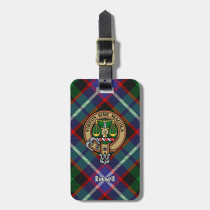 Étiquette À Bagage Clan Russell Crête sur Tartan