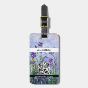 Étiquette À Bagage Claude Monet - Lilac Irises - Code QR