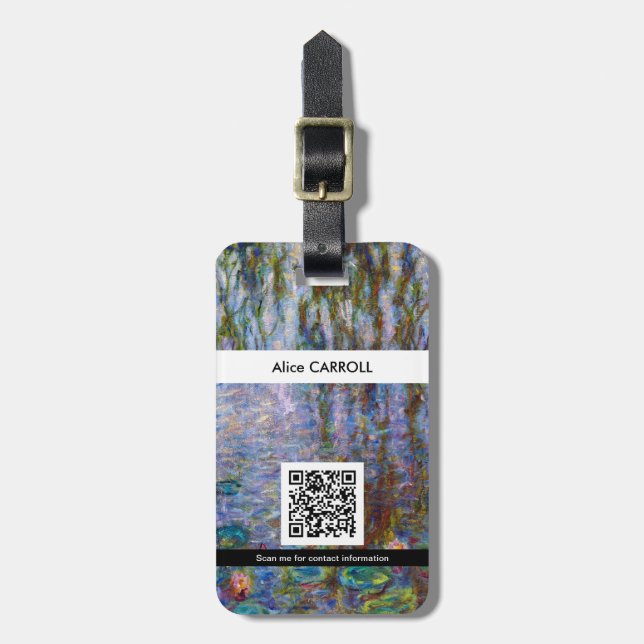 Étiquette À Bagage Claude Monet - Nappes d'eau - Code QR (Devant Vertical)