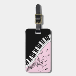 Étiquette À Bagage Clavier de piano noir et blanc Design de musique r