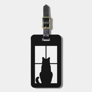 Étiquette À Bagage Clic de chat noir pour customiser l'option de